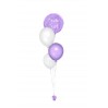 Ballonbouquet mit personalisiertem Folienballon (ca. 43 cm) – Lila & Silber
