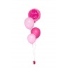 Ballonbouquet mit personalisiertem Folienballon (ca. 43 cm) – Rosa & Hellrosa