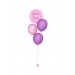 Ballonbouquet mit personalisiertem Folienballon (ca. 43 cm) – Hellrosa & Lila