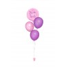 Ballonbouquet mit personalisiertem Folienballon (ca. 43 cm) – Hellrosa & Lila