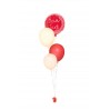 Ballonbouquet mit personalisiertem Folienballon (ca. 43 cm) – Rot & Beige