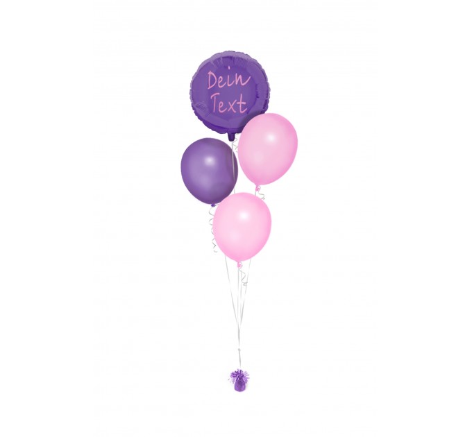 Ballonbouquets (4er-Set) mit Wunschtext (ca. 43 cm)