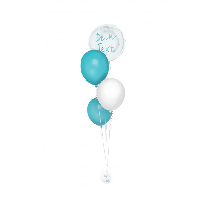 Ballonbouquets (4er-Set) mit Wunschtext (ca. 43 cm)