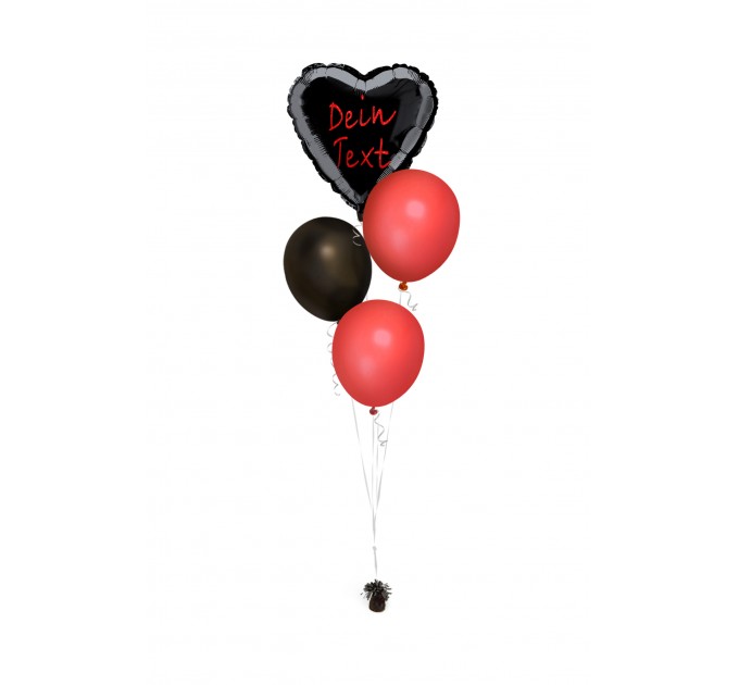 Ballonbouquets (4er-Set) mit Wunschtext (ca. 43 cm)