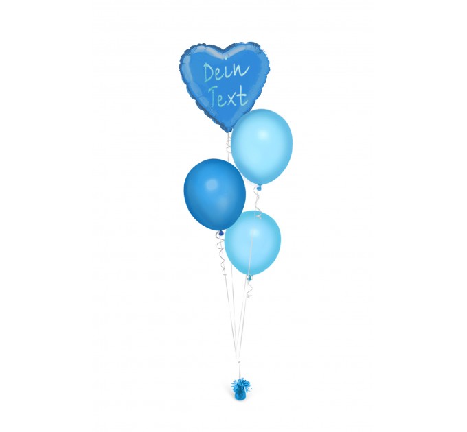 Ballonbouquets (4er-Set) mit Wunschtext (ca. 43 cm)