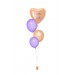 Ballonbouquets (4er-Set) – Goldener Herzballon mit personalisiertem Text & lila Akzenten