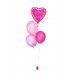 Ballonbouquets (4er-Set) – Pinkes Herz mit Wunschtext & rosa Latexballons