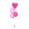 Ballonbouquets (4er-Set) – Pinkes Herz mit Wunschtext & rosa Latexballons
