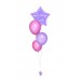 Ballonbouquets (4er-Set) – Lila Sternballon mit Wunschtext & rosa Latexballons