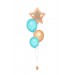 Ballonbouquets (4er-Set) – Goldener Sternballon mit Wunschtext & hellblaue Ballons