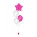 Ballonbouquets (4er-Set) – Pinker Sternballon mit Wunschtext & weiße Ballons