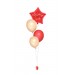 Ballonbouquets (4er-Set) – Roter Sternballon mit Wunschtext & Ballons in Beige