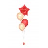 Ballonbouquets (4er-Set) – Roter Sternballon mit Wunschtext & Ballons in Beige