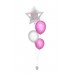 Ballonbouquets (4er-Set) – Silberner Sternballon mit Wunschtext & rosa Ballons