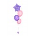 Ballonbouquet (4er-Set) – Lila Stern mit Wunschtext & rosa Latexballons