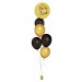 Ballonbouquet (6er-Set) – Goldener Folienballon mit Wunschtext & elegante Schwarz-Gold-Kombi