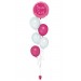 Ballonbouquet in Himbeere & Weiß mit personalisiertem Folienballon