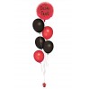 Ballonbouquet in Rot & Schwarz mit personalisiertem Folienballon