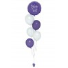 Ballonbouquet in Lila & Weiß mit personalisiertem Folienballon