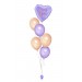 Ballonbouquet in Lila & Gold mit personalisiertem Herzballon