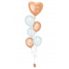Ballonbouquet in Gold & Weiß mit personalisiertem Herzballon