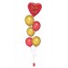 Ballonbouquet in Rot & Gold mit personalisiertem Herzballon