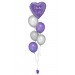 Ballonbouquet in Lila & Silber mit personalisierbarem Herzballon