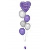 Ballonbouquet in Lila & Silber mit personalisierbarem Herzballon