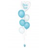 Ballonbouquet in Weiß & Hellblau mit personalisierbarem Herzballon