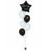 Ballonbouquet in Schwarz & Weiß mit personalisierbarem Sternballon