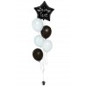 Ballonbouquet in Schwarz & Weiß mit personalisierbarem Sternballon