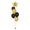 Ballonbouquet in Gold & Schwarz mit personalisierbarem Sternballon