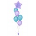 Ballonbouquet in Lila & Hellblau mit personalisiertem Sternballon