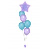 Ballonbouquet in Lila & Hellblau mit personalisiertem Sternballon