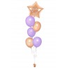 Ballonbouquet in Gold & Lila mit personalisiertem Sternballon