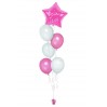 Ballonbouquet in Pink & Weiß mit personalisiertem Sternballon