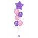 Ballonbouquet in Lila & Rosa mit personalisiertem Sternballon
