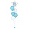Ballonbouquet in Silber & Hellblau mit personalisiertem Sternballon