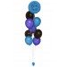 Ballonbouquet Blau, Schwarz & Dunkelblau mit personalisierter Botschaft