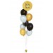 Ballonbouquet Gold, Schwarz & Silber mit personalisierter Botschaft
