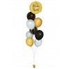 Ballonbouquet Gold, Schwarz & Silber mit personalisierter Botschaft