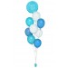 Ballonbouquet Hellblau, Blau & Weiß mit personalisiertem Text