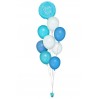 Ballonbouquet Hellblau, Blau & Weiß mit personalisiertem Text