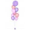 Ballonbouquet Lila, Rosa & Gold mit personalisiertem Text