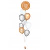 Ballonbouquet Gold, Silber & Weiß mit personalisiertem Text