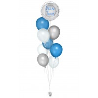 Ballonbouquet (9er-Set) mit Wunschtext (ca. 43 cm) 