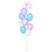 Ballonbouquet in Weiß, Hellblau & Lila mit personalisierbarem Text