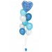 Ballonbouquet in Blau, Hellblau & Weiß mit personalisierbarem Text