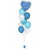 Ballonbouquet in Blau, Hellblau & Weiß mit personalisierbarem Text