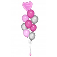 Ballonbouquet (9er-Set) mit Wunschtext (ca. 43 cm)  